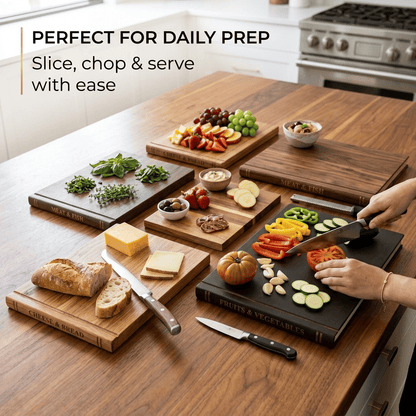 The Cutting Board Library- Set of 3 Decorative and Functional Cutting Boards