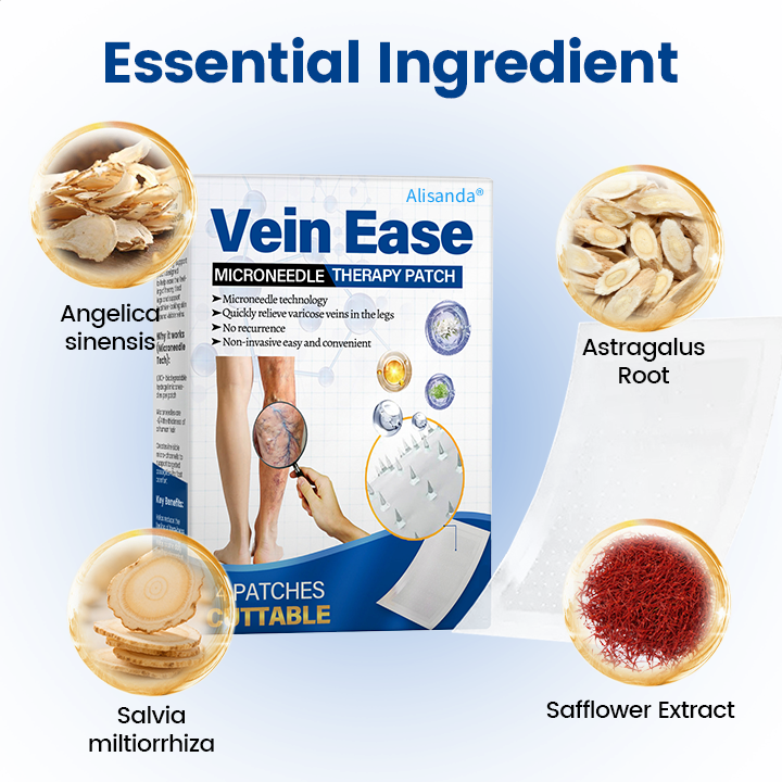 Alisanda® Vein Ease Microneedle Therapy Patch - Fast ⚡Effective 💪 and Non-Invasive 🚫 Treatment for Varicose Veins & Leg Swelling 👣